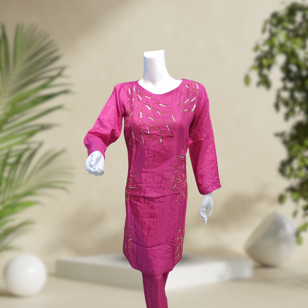 Raw Silk | Daisy | 2-Piece Suit | Stitched – Orchid Pretline