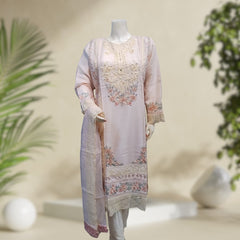 Cotton Net | Leaa | 3-Piece Suit | Stitched - Orchid Pretline