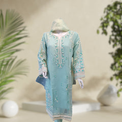 Khaddi Net | Florence | 3-Piece Suit | Stitched - Orchid Pretline