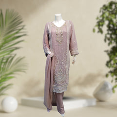 Chiffon | Serene Move | 3-Piece Suit | Stitched - Orchid Pretline