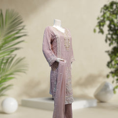 Chiffon | Serene Move | 3-Piece Suit | Stitched - Orchid Pretline